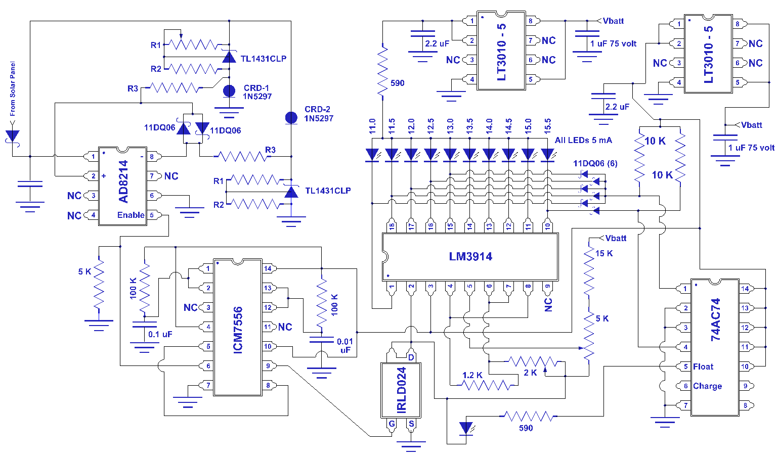 Solar panel controller circuit
